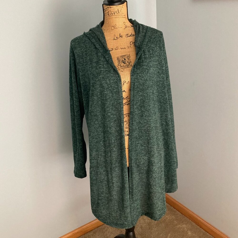 Forgotten Grace Hooded Cardigan Open Front Sweater Women Size 1X
